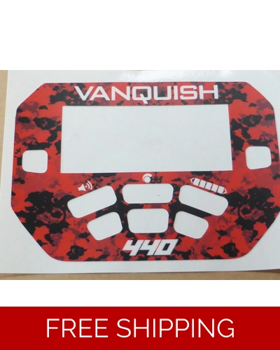 A Minelab Vanquish 440 Keypad sticker in seven colours.